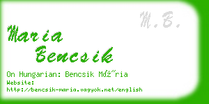 maria bencsik business card